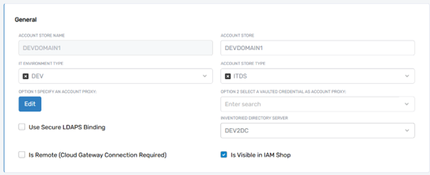 Edit Account Store Page Tabs
