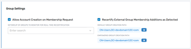 Acount Store Group settings